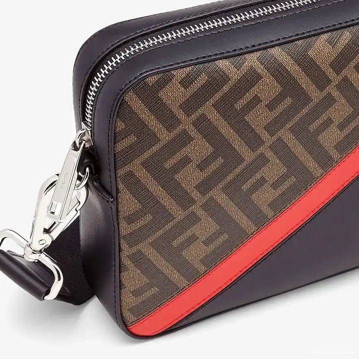 Affordable Motif Brown Fendi Case Red Camera FF In Fabric Compact 0426